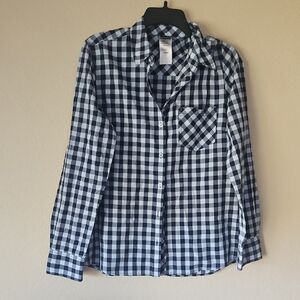 NWOT PATAGONIA women's Size 8‎ Plaid Button Down Blue